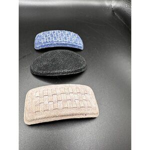 Vintage 1980’s 1990’s Faux Suede leather braided hair clips barrettes Lot of 3